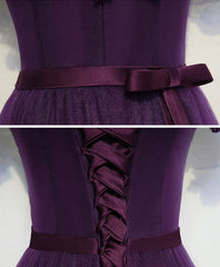 Bridesmaid Dress Summer, Cute Purple High Low Prom Dress, Purple Homecoming Dresses