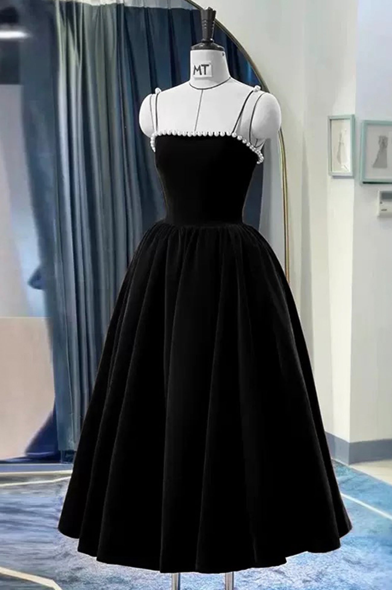 Prom Dress Corset, Cute Spaghetti Straps Velvet Short Prom Dress, A-Line Homecoming Party Dress
