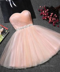 Bridesmaid Dresses Different Colors, Cute Sweetheart Neck Backless Pink Short Prom Dresses, Backless Pink Homecoming Dresses, Pink Formal Evening Graduation Dresses