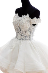 Evening Dresses Velvet, Cute White Organza Layers Short Prom Dress, New Party Dress