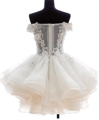 Mafia Dress, Cute White Organza Layers Short Prom Dress, New Party Dress