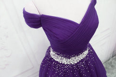 Homecomeing Dresses Short, Dark Purple Tulle Long Prom Dresses, Junior Prom Dress