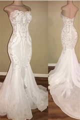 Wedding Dress Backless, Different Sweetheart Mermaid White Summer Wedding Dresses on Sale