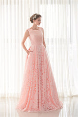 Party Dress Reception Wedding, Draped Lace O-Neck Train Prom Dresses