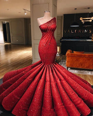 Party Dress Short, stunning red mermaid formal prom evening dress