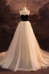 Formal Dress To Attend Wedding, Elegant Tulle Long A-Line Prom Dress, Evening Party Dress