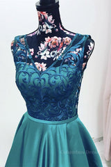 Homecoming Dress Classy, Elegant V Neck Green Lace Long Prom Dress, Green Lace Formal Graduation Evening Dress