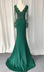 Prom Dress Shops Near Me, V-Neck Lace Top Mermaid Long Prom Dress