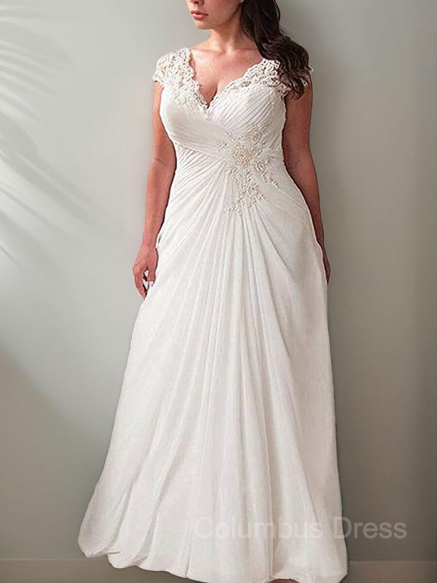 Wedding Dress For Brides, Empire Sweetheart Sweep Train Chiffon Wedding Dresses