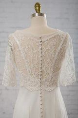 Wedding Dress Custom, Empire Waist V-neck Tulle A-line Wedding Dress