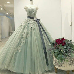 Flower Dress, long lace formal prom dress ball gown evening dress
