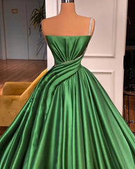 Prom Dress With Pocket, Fabulous Long A-line One Shoulder Satin Sleeveless Formal Prom Dresses