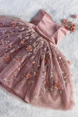 Prom Dress Curvy, Floral Appliqued Sweet 16 Dress A-line Tulle Homecoming Dresses