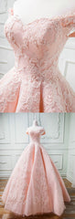 Prom Dress Country, Sweetheart Off The Shoulder Tulle And Satin Ball Gowns Prom Dresses, Lace Appliques