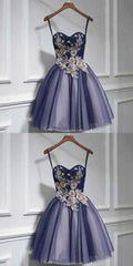 Formal Dress Elegant Classy, Cute tulle lace sweetheart neck short Prom Dresses