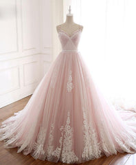 Party Dress Outfit, Glam Pink Tulle Sweetheart Straps Princess Formal Dress, Pink Party Dress