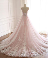 Party Dress Inspiration, Glam Pink Tulle Sweetheart Straps Princess Formal Dress, Pink Party Dress