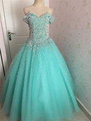 Party Dress Quotesparty Dresses Wedding, Glam Sequins Off the Shoulder Ball Gown Sweetheart Gowns, Quinceanera Dress