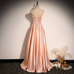 Bridesmaid Dresses Mismatched Spring Wedding Colors, Glamorous Strapless Pink Satin Long Party Dress Formal Prom Dresses