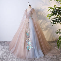 Formal Dresses Shop, Gorgeous Ball Gown Tulle V-neckline Long Party Gown, New Prom Dress