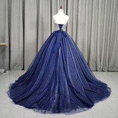 Formal Dress Wedding, Gorgeous Blue Ball Gown Sweet 16 Party Dress, Blue Handmade Formal Gown