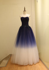 Party Dresses Online, Gorgeous Gradient Tulle Ball Gown Evening Dress, Tulle Party Dress with Applique