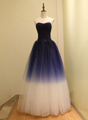 Party Dress Idea, Gorgeous Gradient Tulle Ball Gown Evening Dress, Tulle Party Dress with Applique