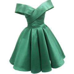 Bridesmaids Dresses Green, Green Satin Sweetheart Off Shoulder Satin Party Dress, Green Homecoming Dress Prom Dress