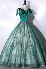 Bridesmaid Dresses, Green Satin Tulle Long Prom Dress, Elegant A-Line Formal Dress