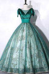 Bridesmaids Dress Convertible, Green Satin Tulle Long Prom Dress, Elegant A-Line Formal Dress