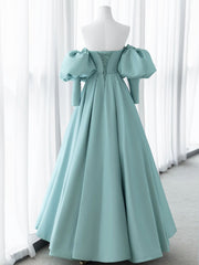 Prom Dress Uk, Green Sweetheart Neck Satin Long Prom Dress, Green Formal Evening Dresses