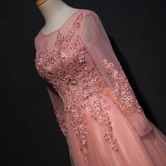 Formal Dresses Summer, High Quality Tulle Party Dress with Lace Applique, Long Prom Gown