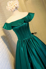 Homecoming Dress Lace, Cute Satin Short Prom Dress, Green A-Line Homecoming Dress