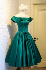 Homecoming Dresses Lace, Cute Satin Short Prom Dress, Green A-Line Homecoming Dress