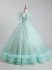 Bridesmaids Dresses Different Styles, Beautiful Tulle Sequins Long Ball Gown, A-Line Tulle Sweet 16 Dress