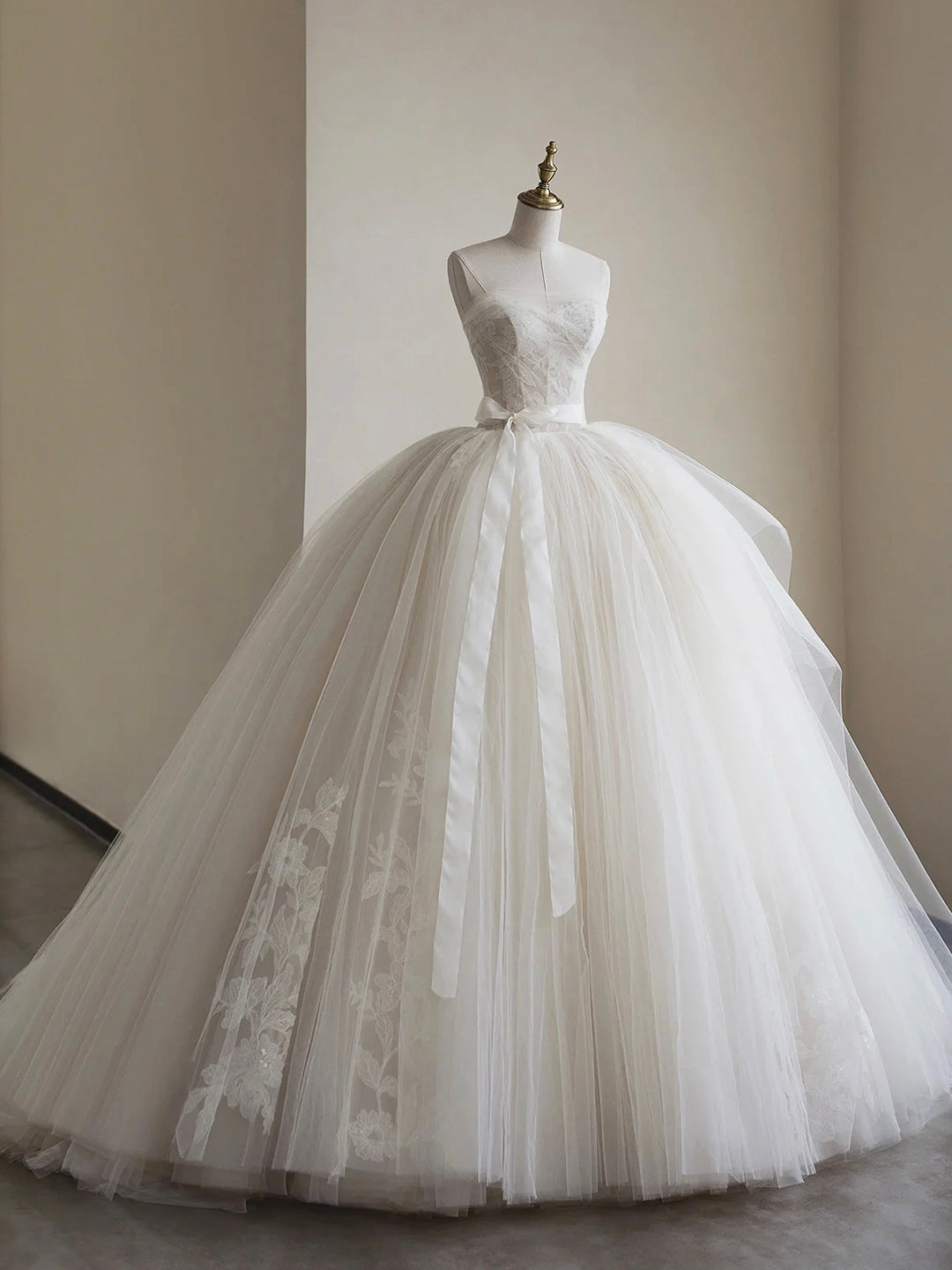 Quinceanera Dress, Light Champagne Ball Gown Tulle Sweetheart Long Prom Dress, Beautiful Formal Dress Sweet 16 Dress