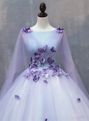 Party Dress Party, Lavender Tulle Long Formal Dress with Butterflies¡ê?Lavender Sweet 16 Dress