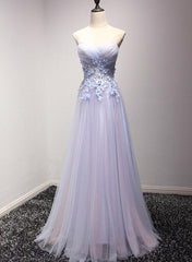 Prom Dresses2028, Light Blue and Pink Charming Sweetheart Lace Party Dress , Formal Dress , Formal Gowns