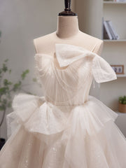 Prom Dresses Dresses, Light Champagne Tulle Short Prom Dress, Light Champagne Homecoming Dress