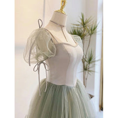 Homecoming Dress Under 57, Light Green Tulle Long Evening Dress, Green Formal Dress Party Dress