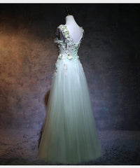 Homemade Ranch Dress, Light Green Tulle Long Party Dress, A-line Floor Length Prom Dress