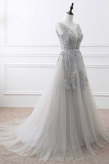 Club Outfit For Women, Light Grey High Quality Long Party Dress, New Prom Dress