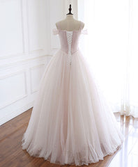 Prom Dress2034, Light Pink Tulle Long Prom Dress Pink Tulle Formal Graduation Dresses