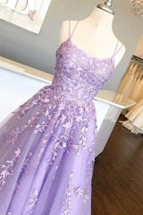 Prom Dress, Lilac Prom Dresses with Appliques, Long Princess Prom Dress, Prom Dance Dress, Formal Prom Dress