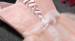Evening Dresses Prom Long, Lovely Cute Pink Sweetheart Homecoming Dress with Belt, Short Prom Dress