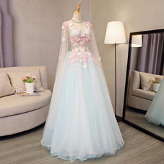 Dress To Wear To A Wedding, Lovely Light Blue A-line Floor Length Formal Dress, Sweet 16 Gowns