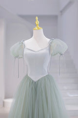 Plu Size Wedding Dress, Lovely Tulle Floor Length Prom Dress, A-Line Short Sleeve Evening Party Dress