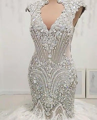 Wedding Dress 2025, Luxurious Sleeveless Appliques Rhinestones Mermaid Wedding Bridal Gowns