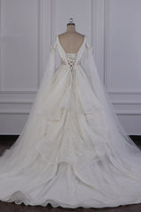 Wedding Dress Top, Luxury V-Neck Beadings Wedding Dress Tulle Sleeveless Sequined Bridal Gowns