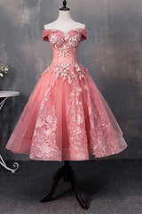 Homecoming Dress Styles, A-line Off-Shoulder Short Prom Dresses Appliques Sweet 16 Gown
